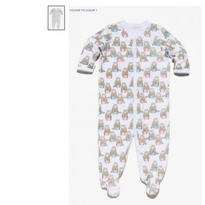 STAN THE BEAR INFANTS SNAP PAJAMA SUIT 3-6 Month